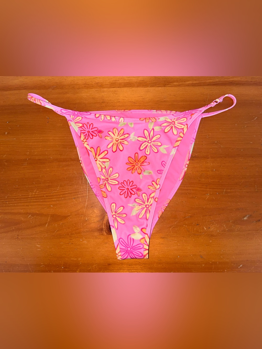 PacSun LA Hearts Pink Floral Bikini Bottoms